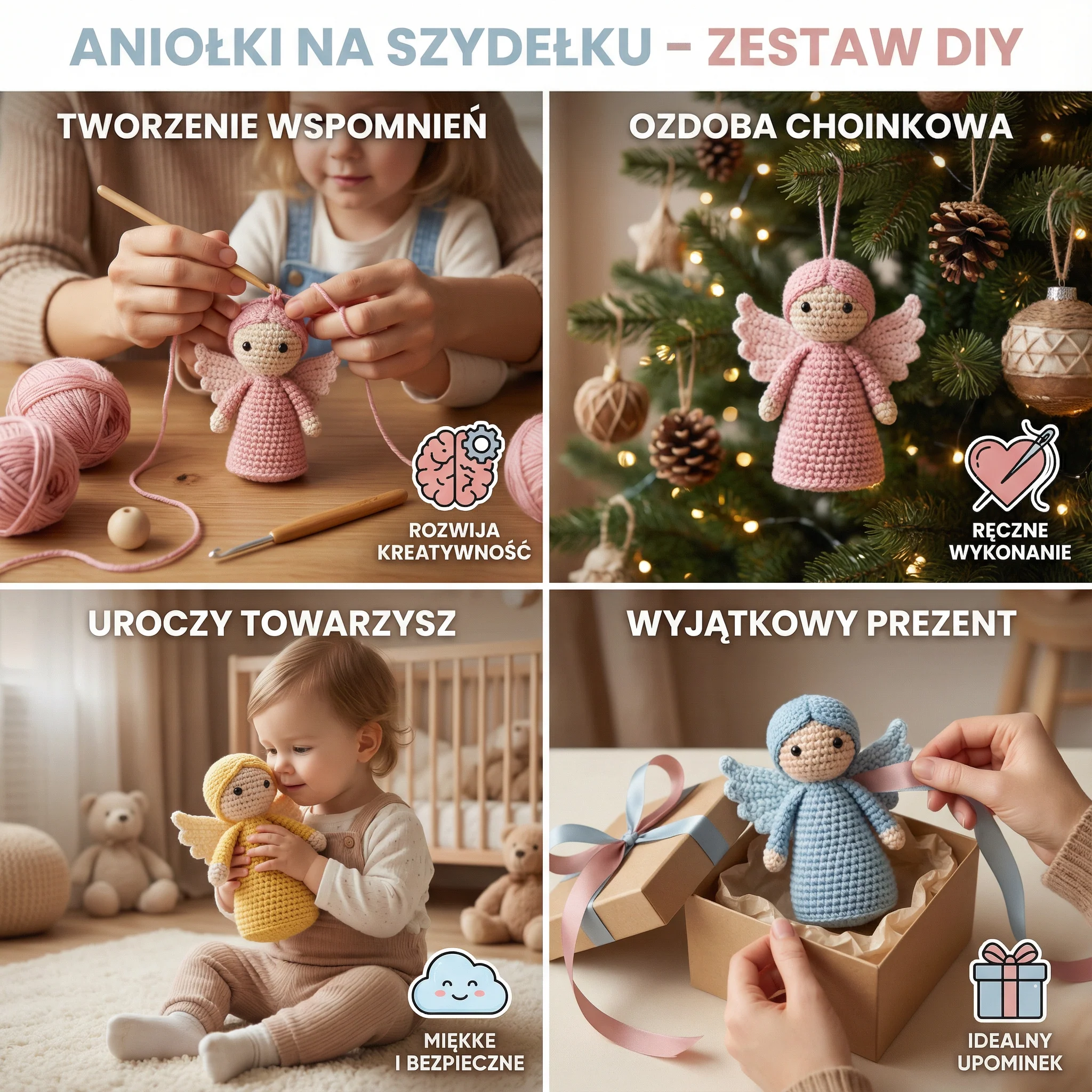 Aniołki na szydełku – zestaw DIY - Image 4