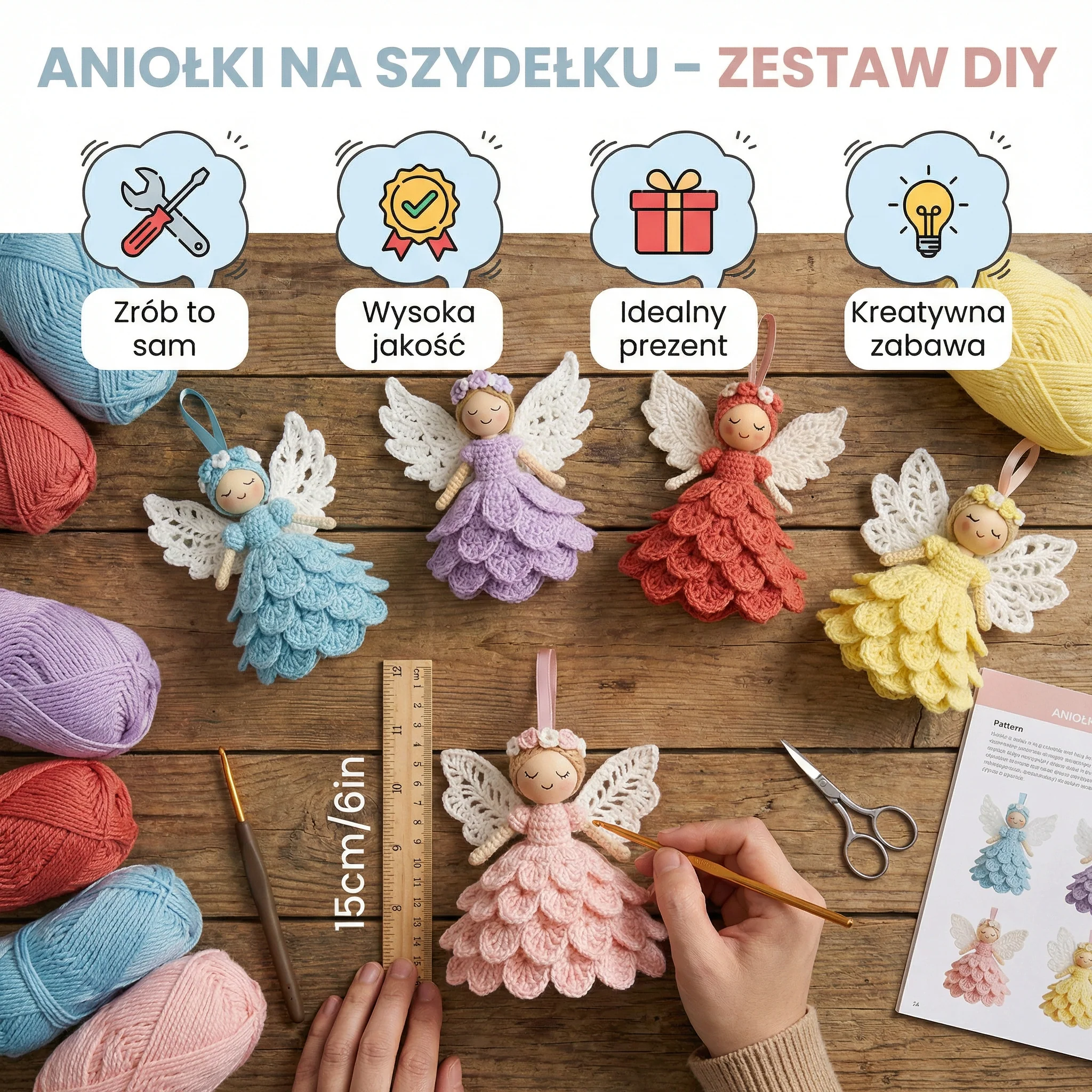 Aniołki na szydełku – zestaw DIY - Image 5