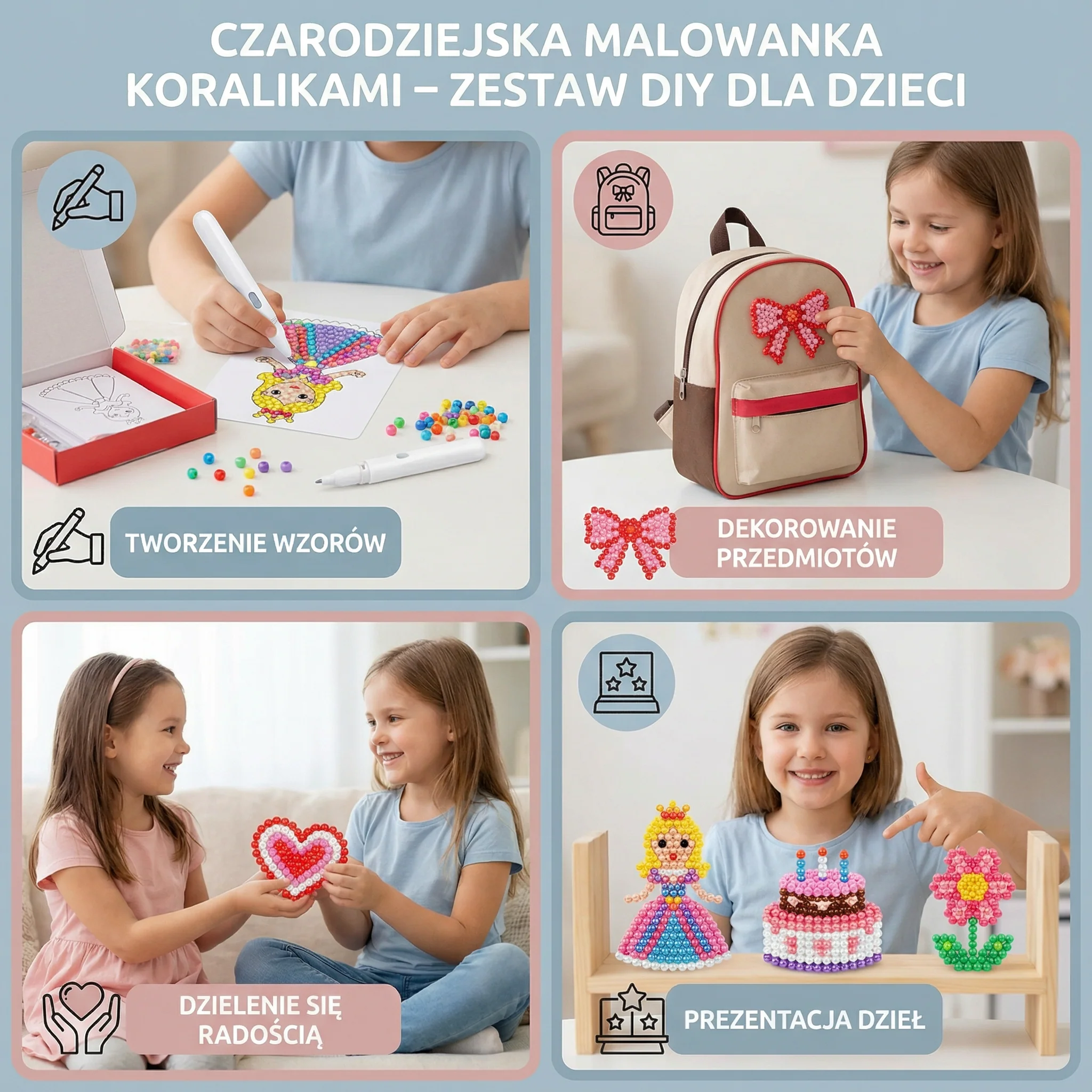 Czarodziejska malowanka koralikami – zestaw DIY dla dzieci - Image 4