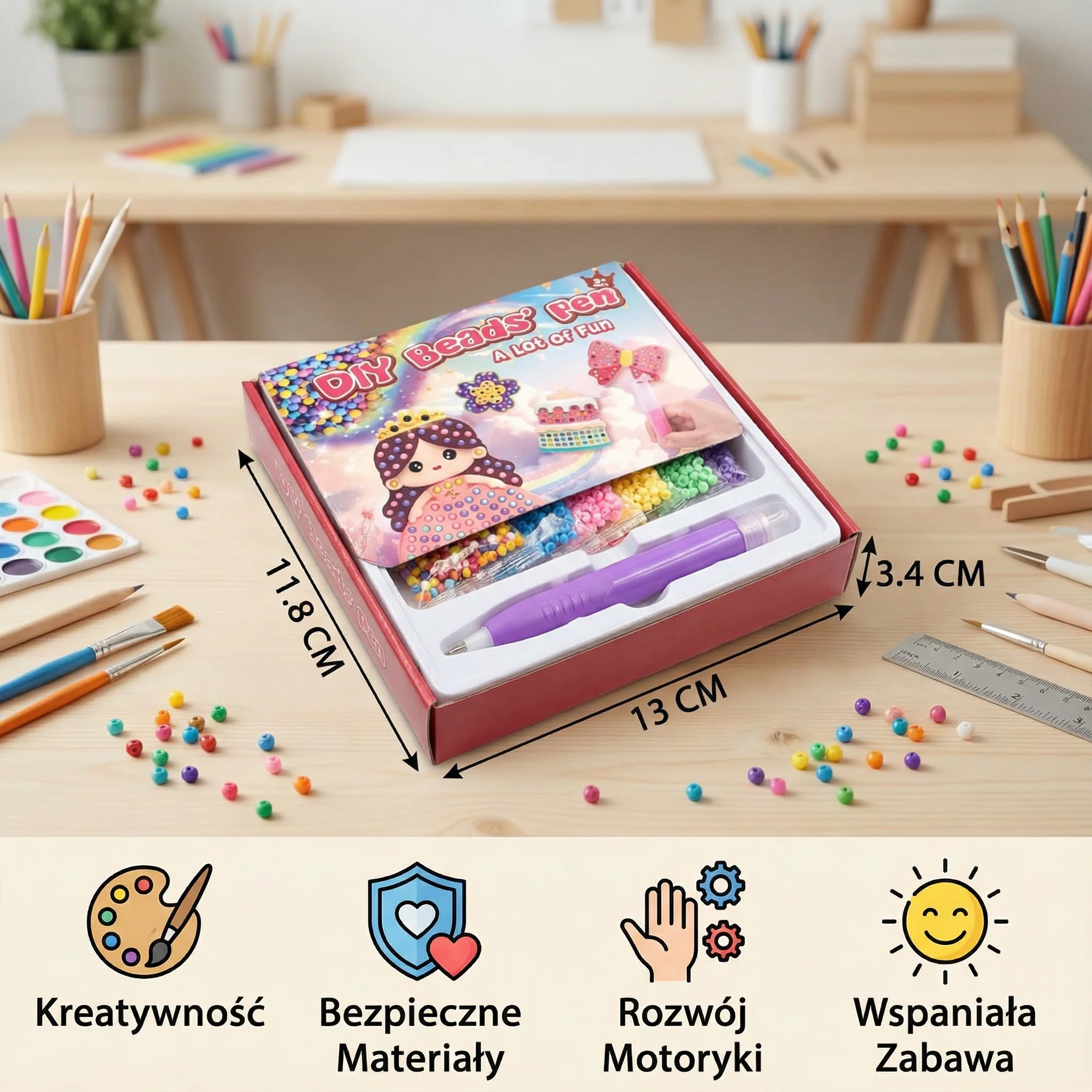 Czarodziejska malowanka koralikami – zestaw DIY dla dzieci - Image 5