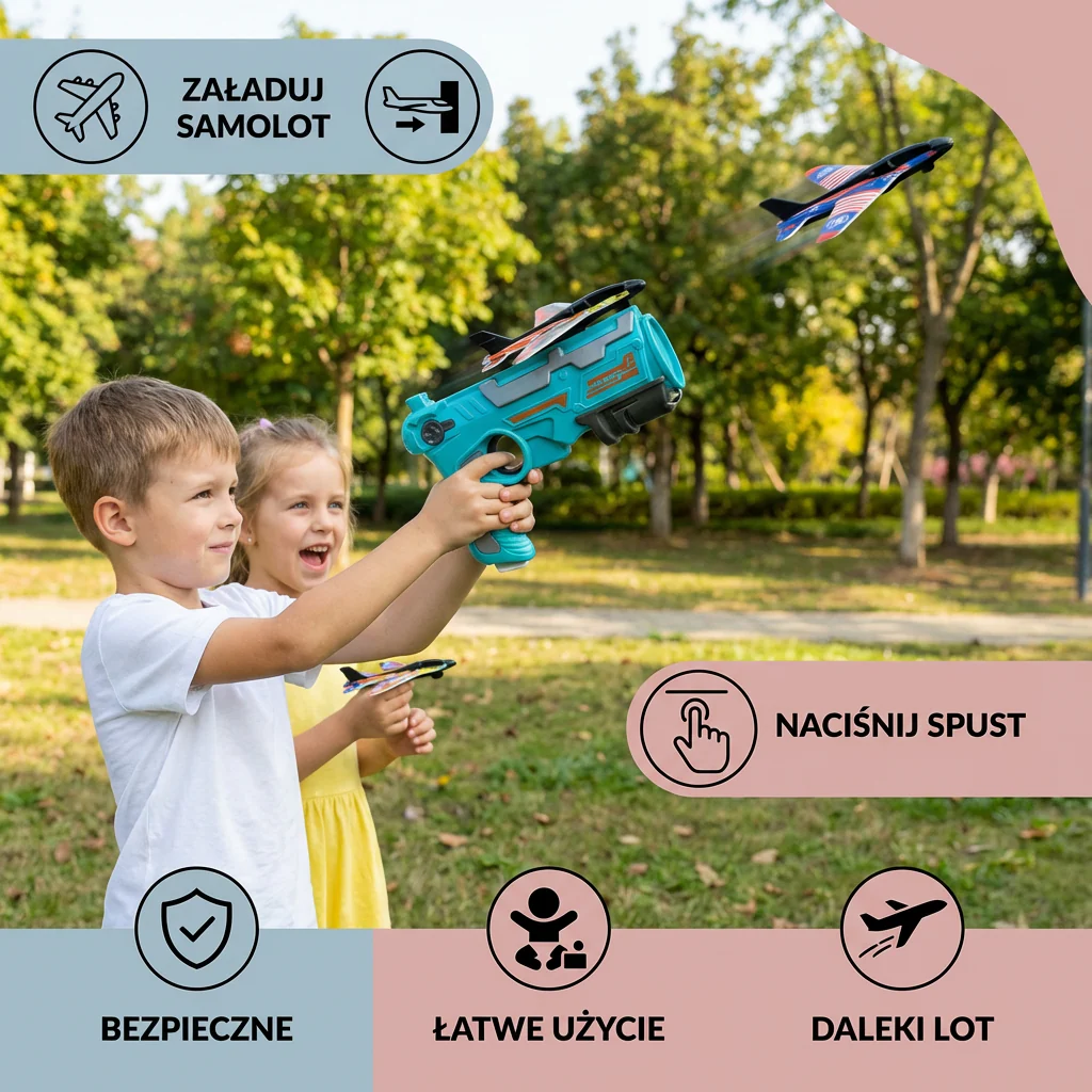 Dziecięcy wyrzutnia samolotów – zabawka do latania na świeżym powietrzu - Image 2
