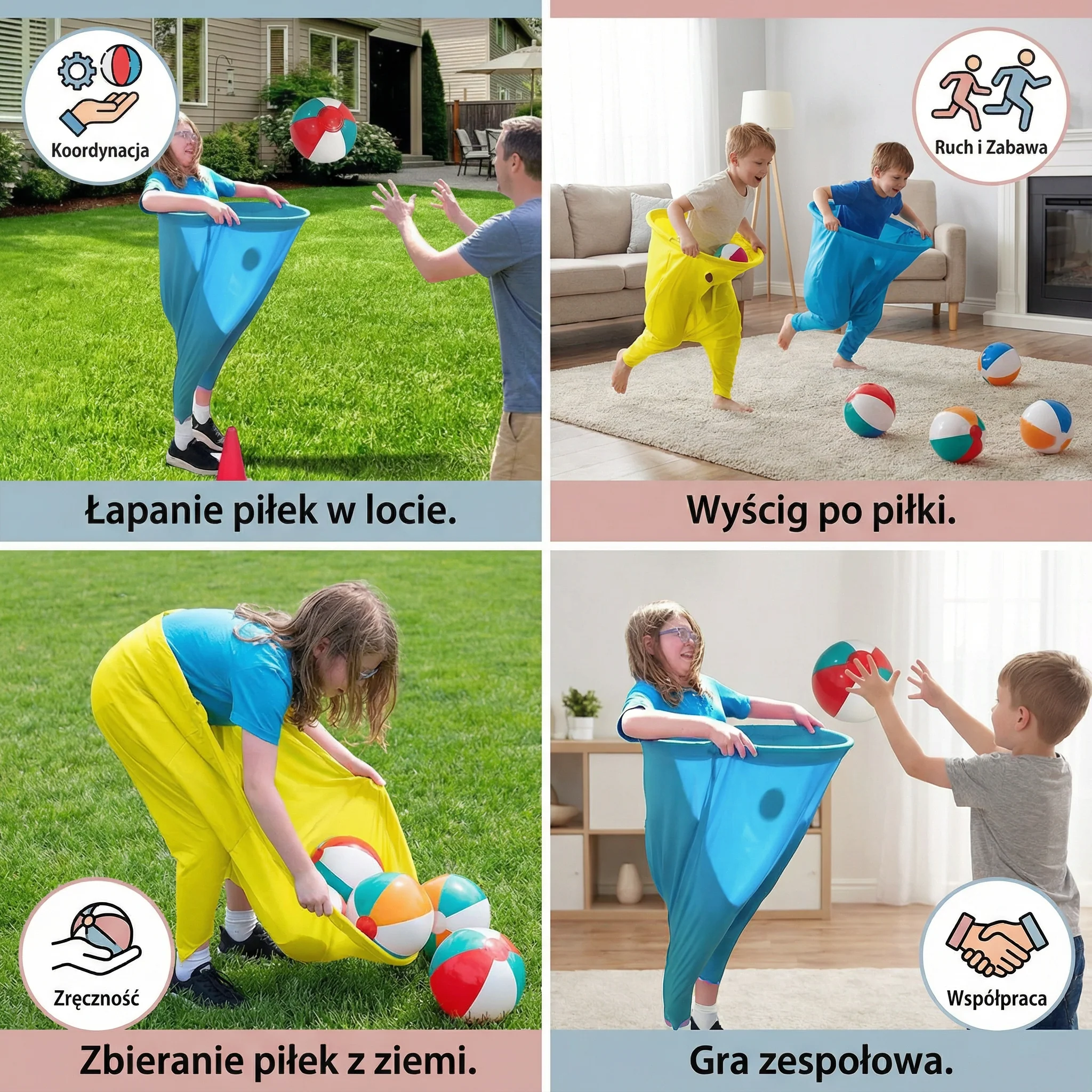 Gra rodzinna w łapanie piłek w spodniach klauna - Image 5