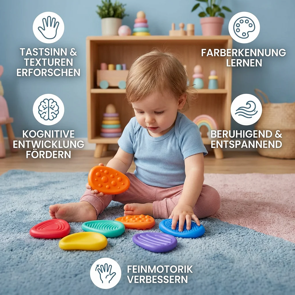 Kamienie sensoryczne dla dzieci – Teksturowana zabawka do dotyku i nauki wczesnego rozwoju - Image 3