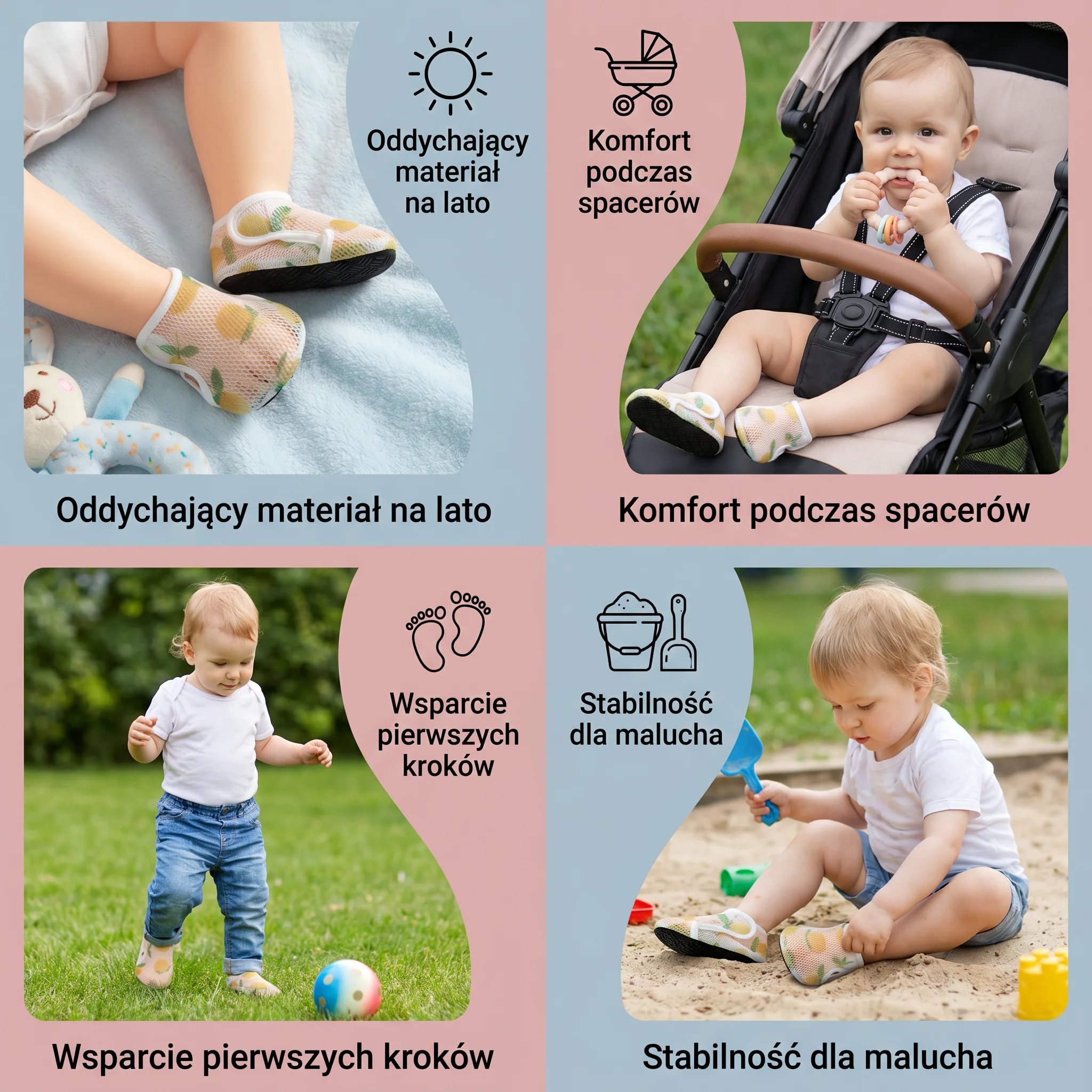 Letnie buty dziecięce z oddychającego materiału w owocowy wzór - Image 4