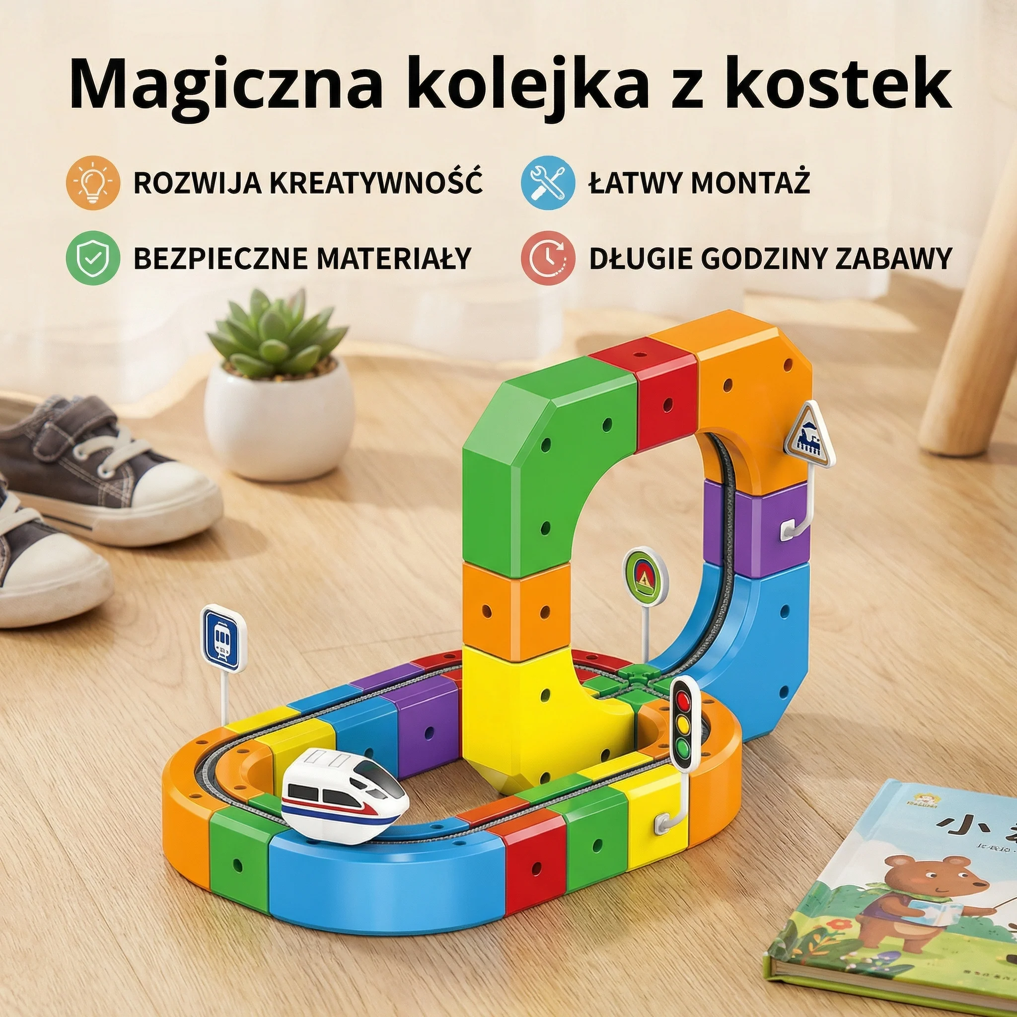Magiczna kolejka z kostek – zabawka dla dzieci - Image 5