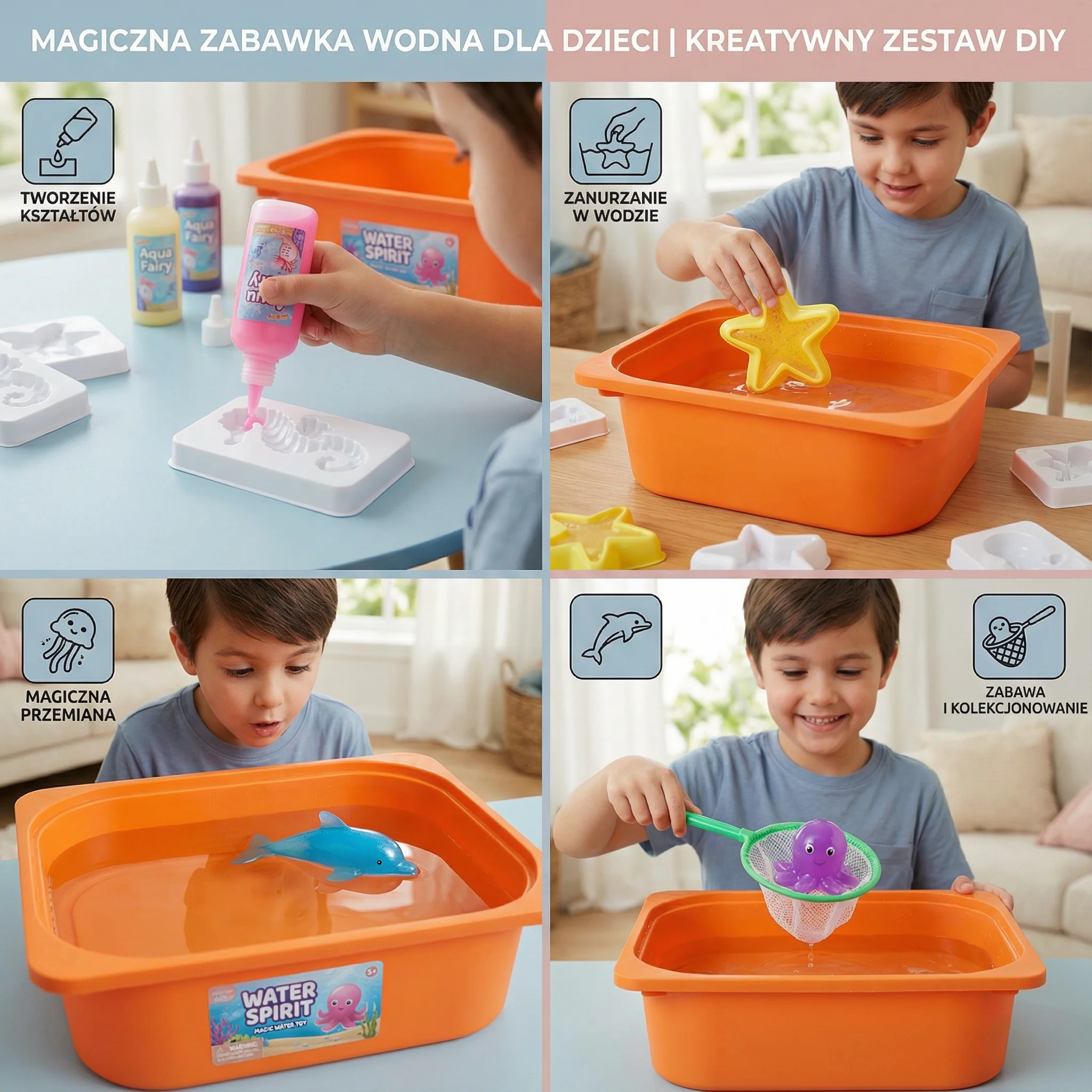 Magiczna zabawka wodna dla dzieci | Kreatywny zestaw diy do tworzenia pływających zwierząt w wodzie - Image 4
