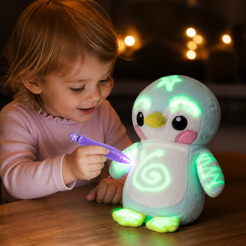 Magiczne Pluszowe Zabawki z Pisakiem Świecącym – Interaktywna Pluszowa Zabawka z Efektem Światła dla Dzieci - Image 9