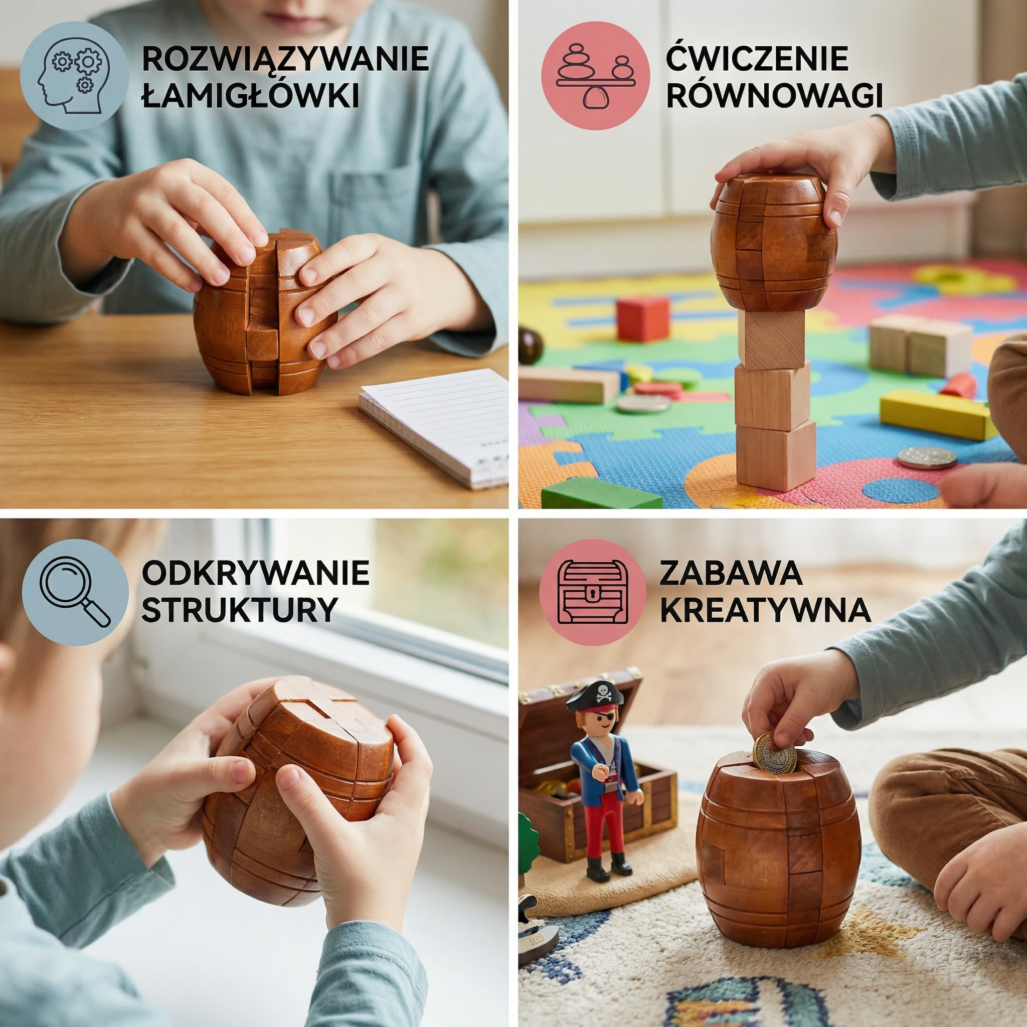 Montessori 3D drewniana gra edukacyjna – łamigłówka puzzle - Image 4