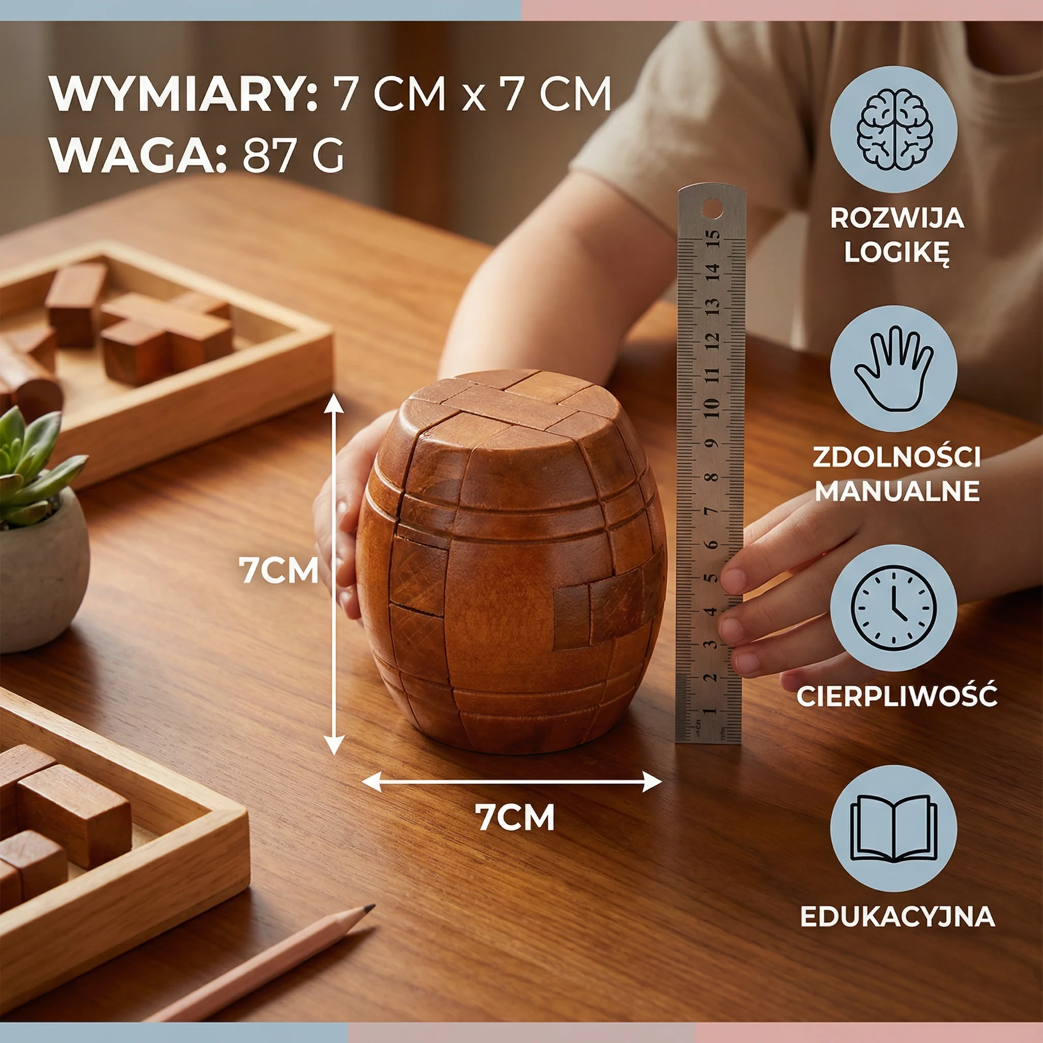 Montessori 3D drewniana gra edukacyjna – łamigłówka puzzle - Image 5