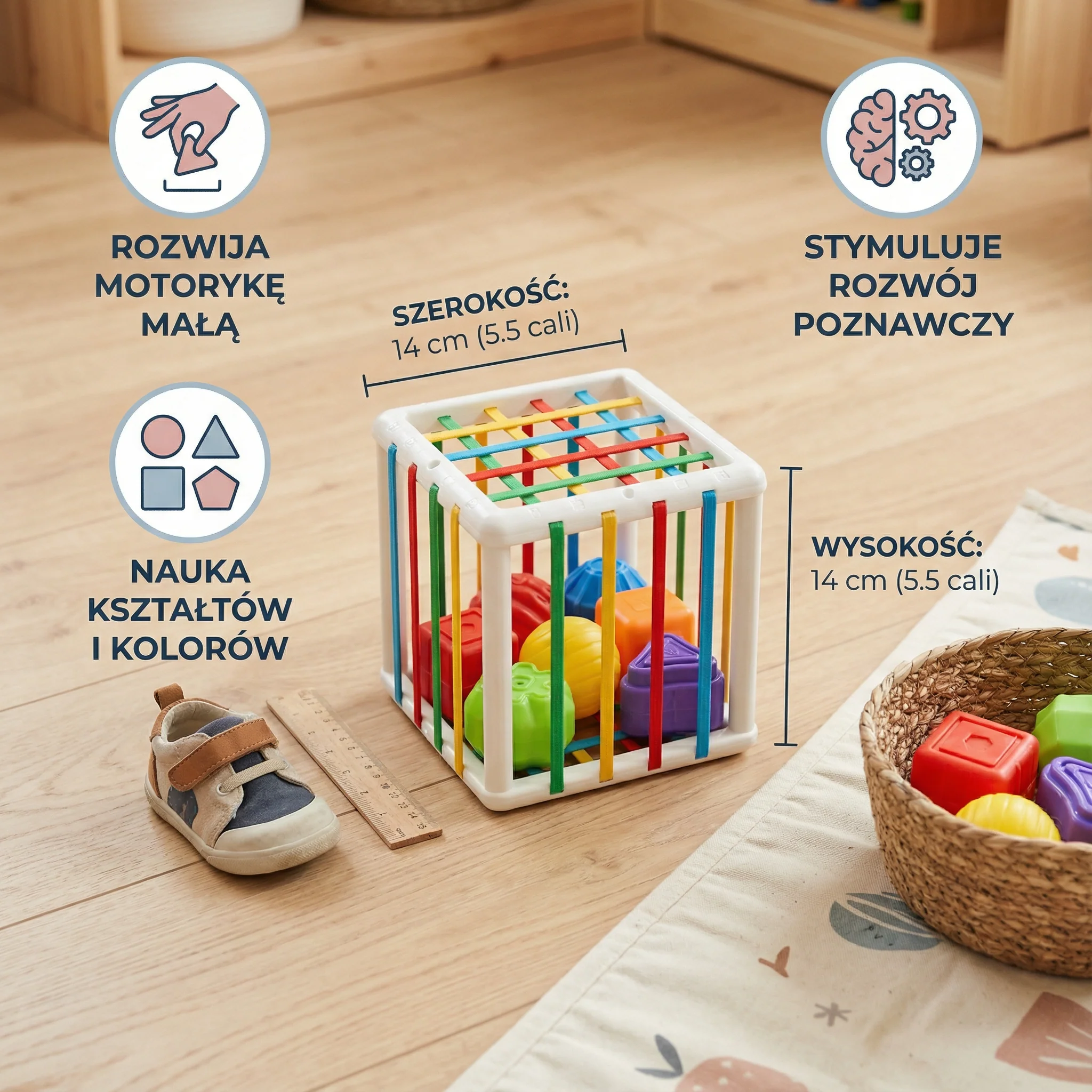 Montessori pudełko kształtów – gra sortująca i motoryczna - Image 5
