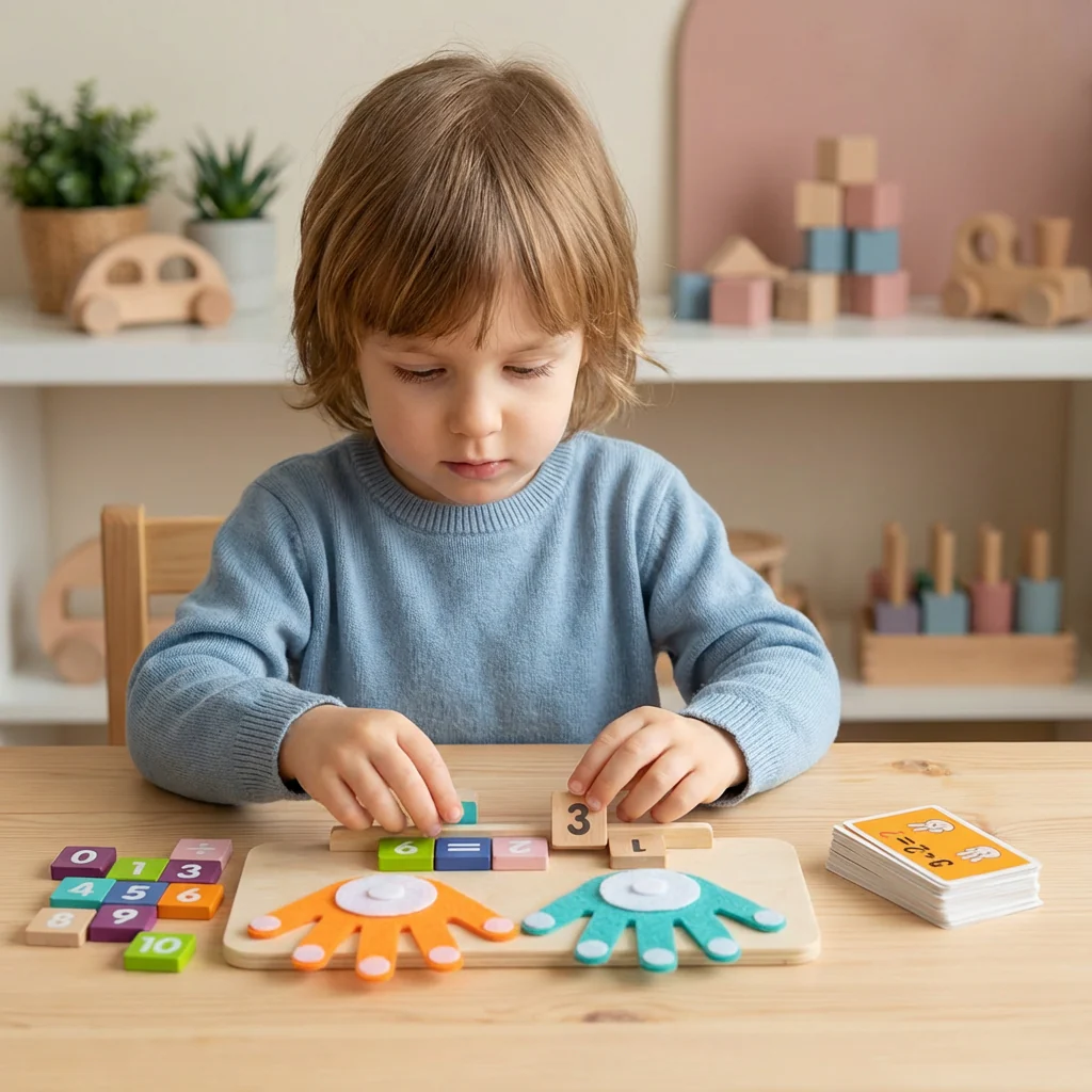 Montessori Zabawka Edukacyjna do Nauki Liczb – Drewniana Tablica do Śledzenia Palcami dla Dzieci - Image 2