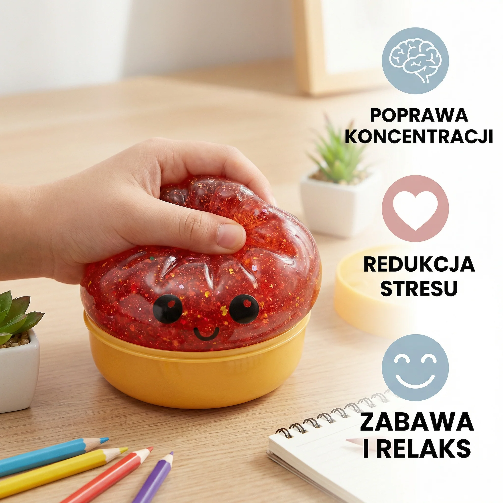 Squishy Fidget Toy – Kawaii Piłka do Ściskania na Stres - Image 2