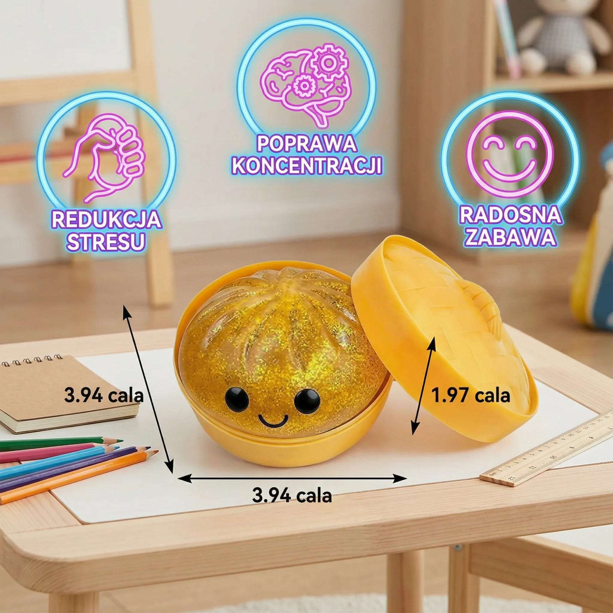 Squishy Fidget Toy – Kawaii Piłka do Ściskania na Stres - Image 5