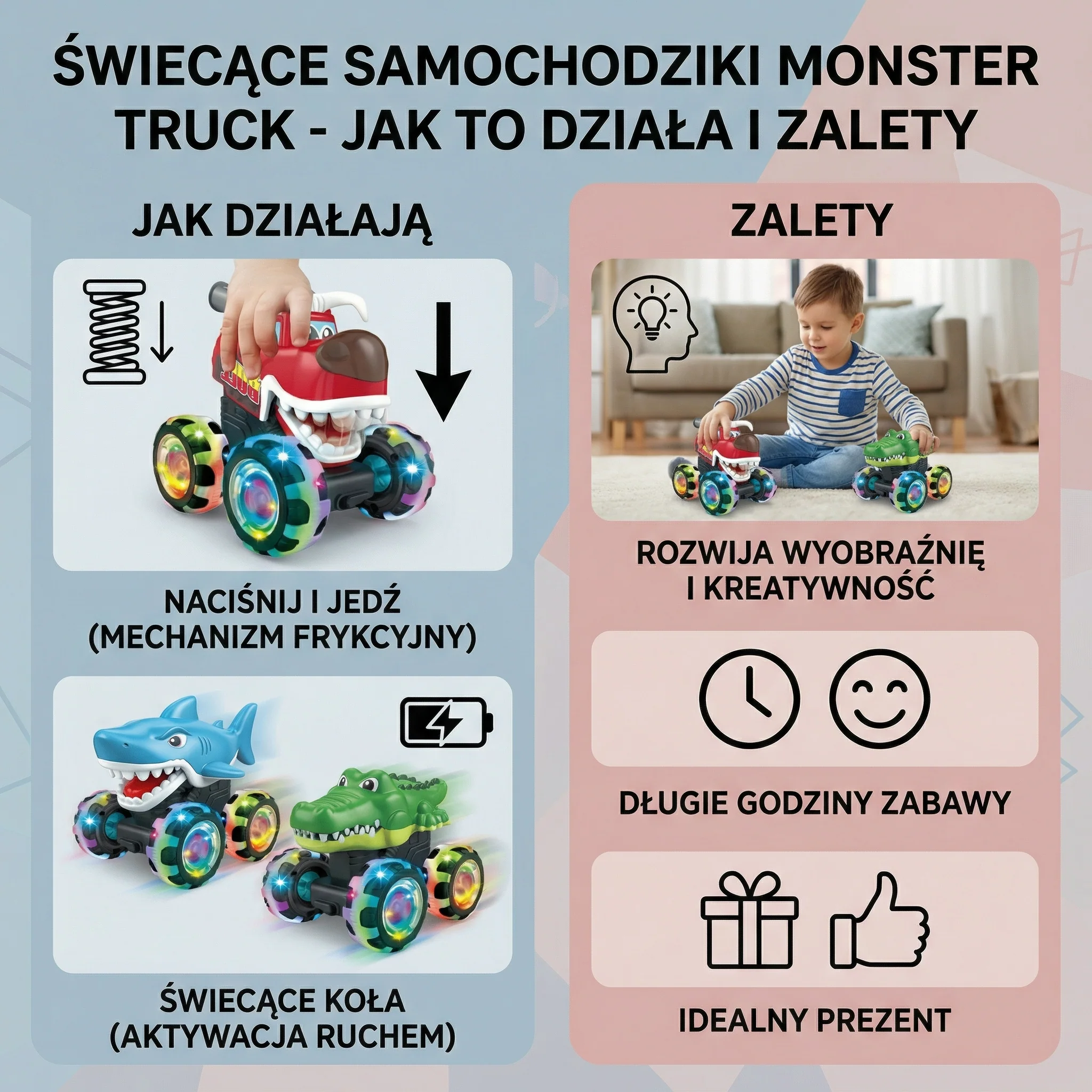 Świecące samochodziki Monster Truck - Image 2