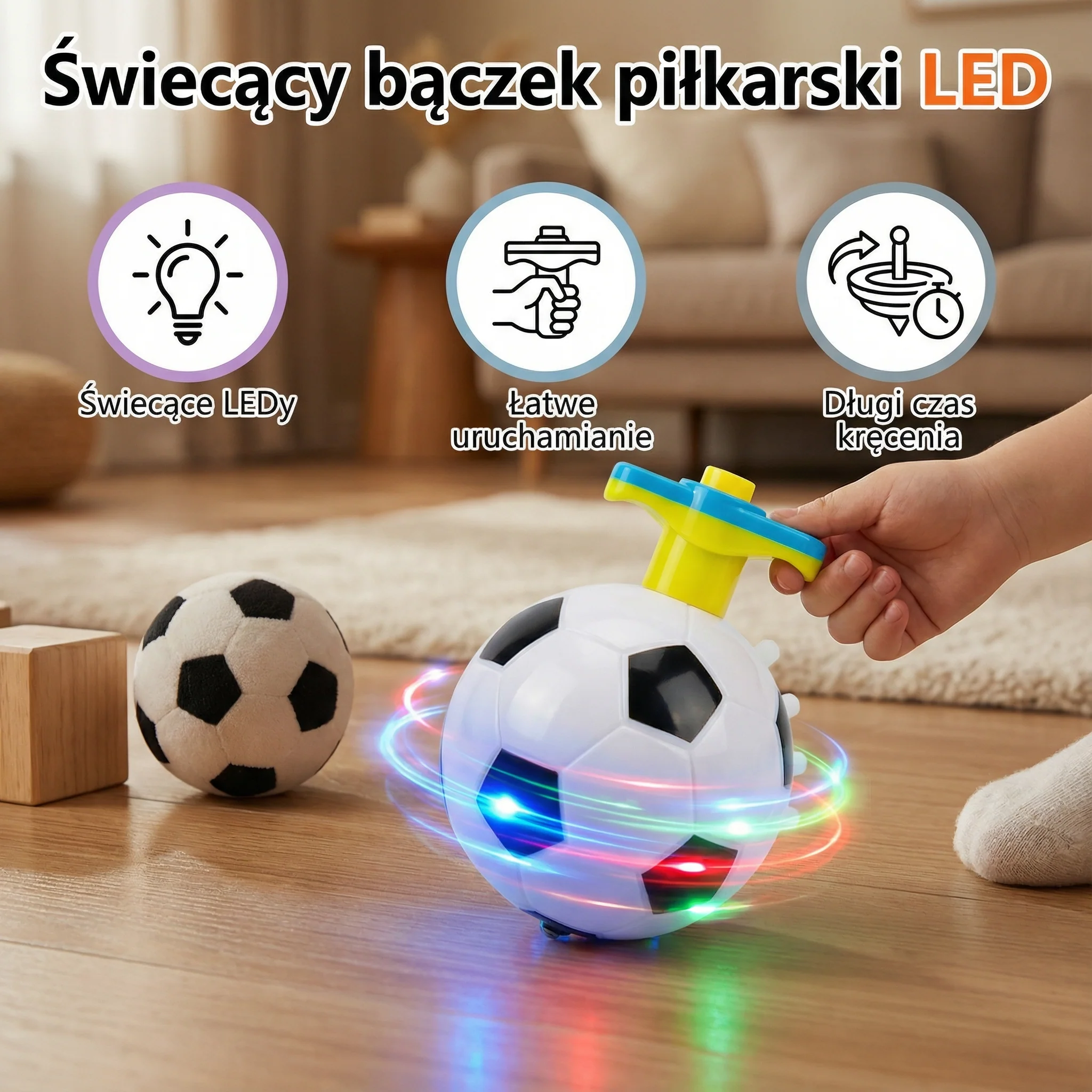 Świecący bączek piłkarski LED - Image 2