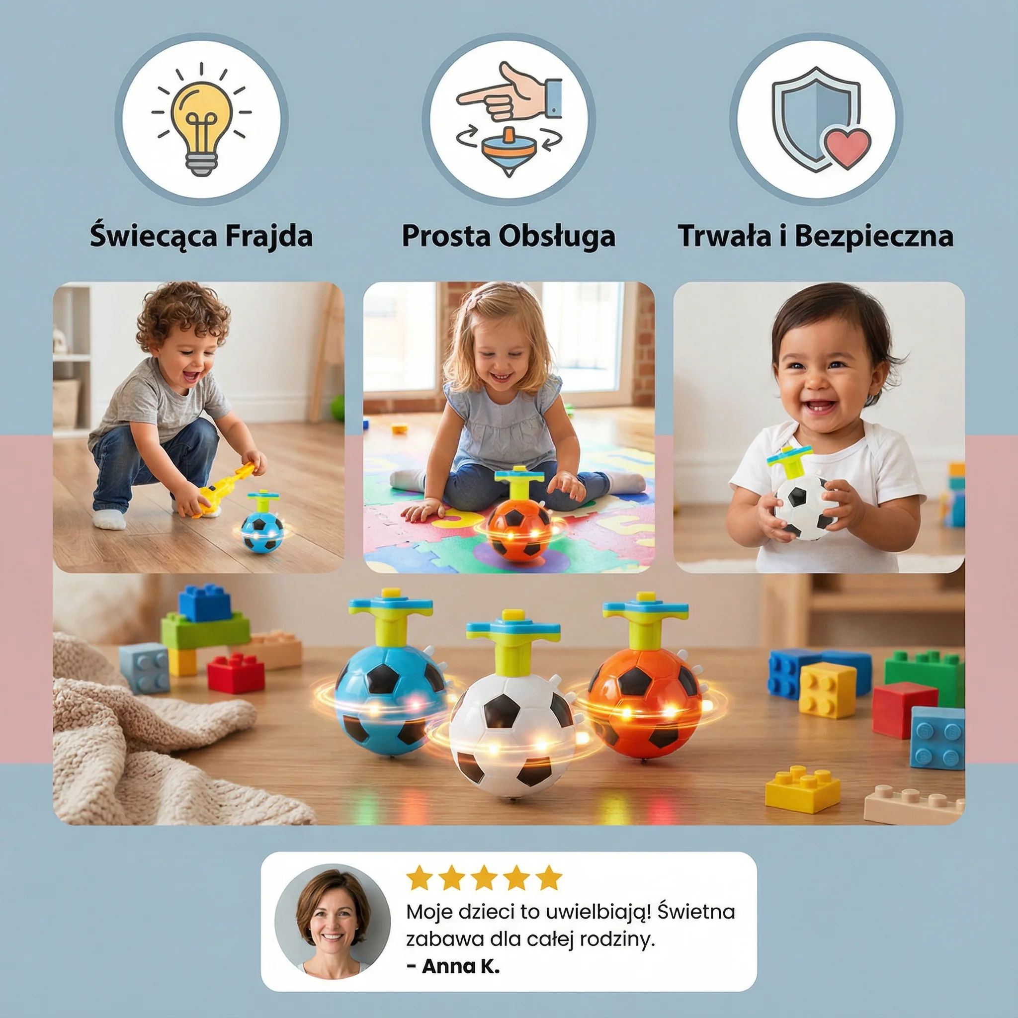 Świecący bączek piłkarski LED - Image 3