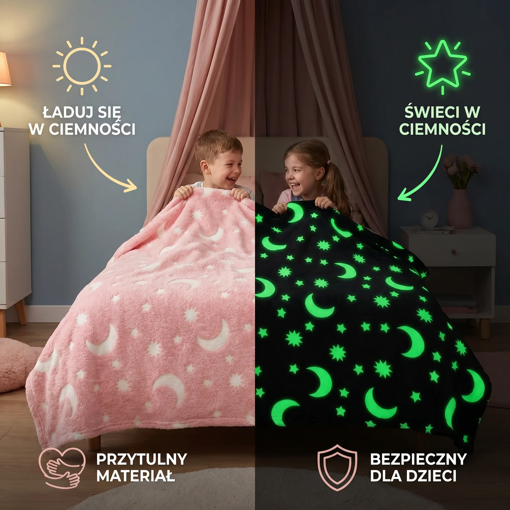 Świecący Koc w Gwiazdy – Fluorescencyjny Przytulny Koc - Image 5