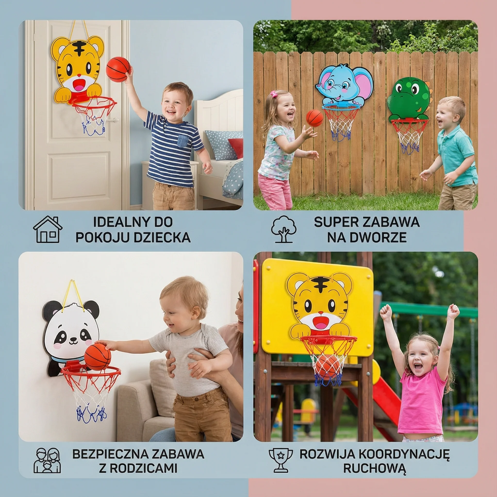 Uroczy zwierzęcy zestaw do koszykówki dla dzieci - Image 4