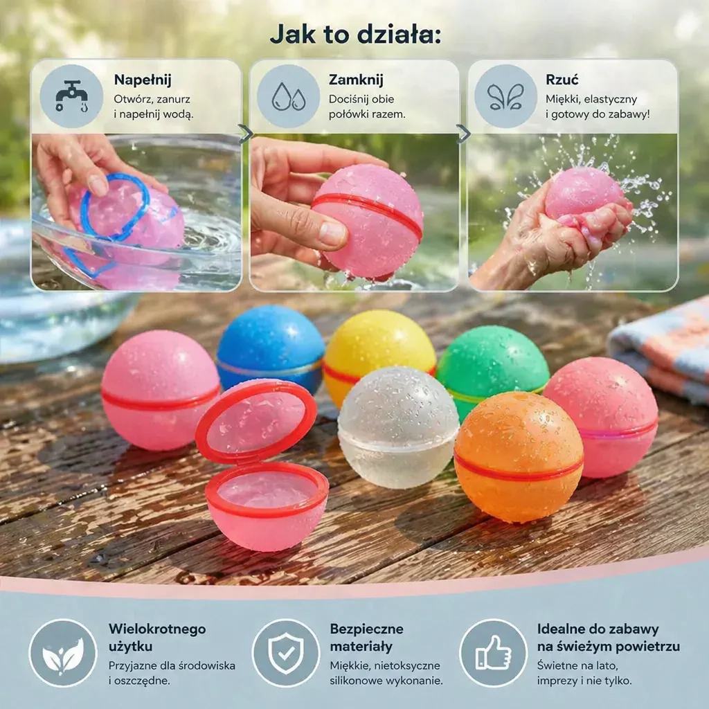 Wielorazowe Balony Wodne – Samozamykające się i Silikonowe - Image 2