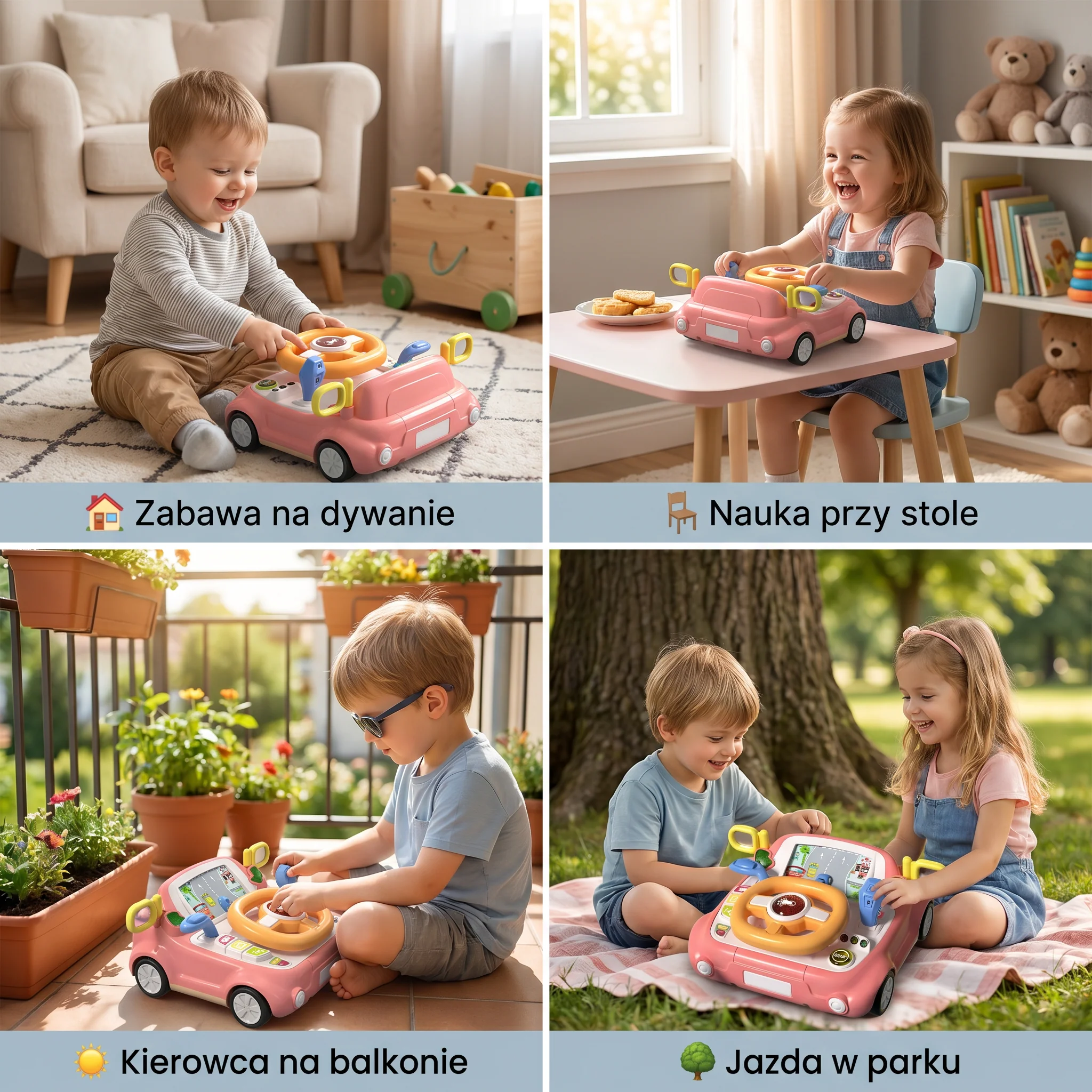 Zabawka Symulator Jazdy z Kierownicą i Ekranem dla Dzieci - Image 4