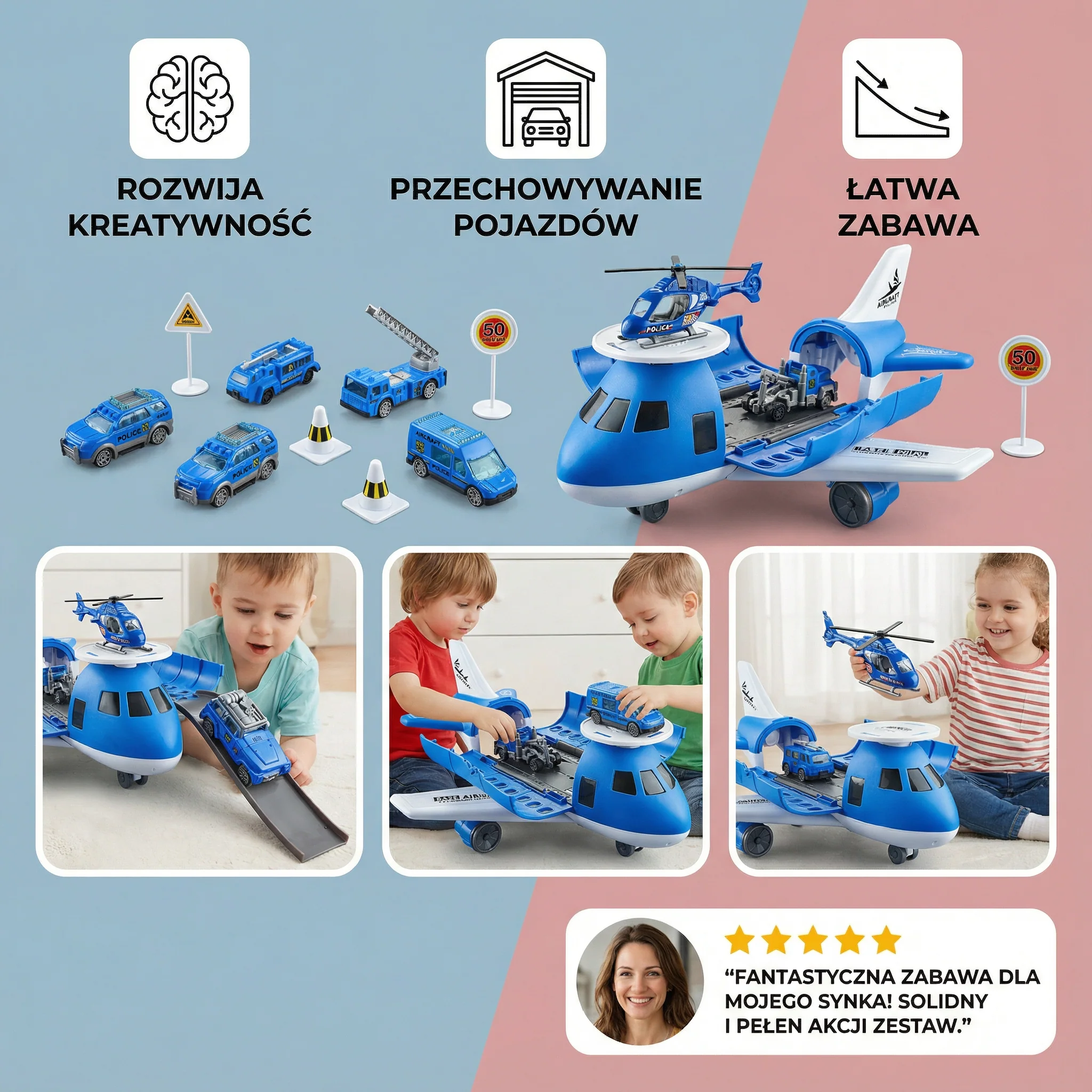 Zestaw do zabawy z samolotem i pojazdem - Image 3